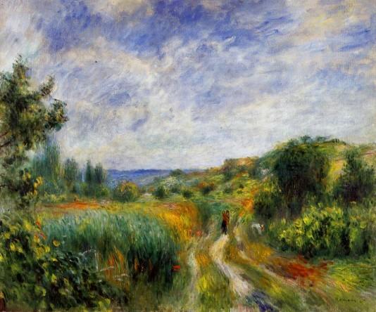 Landscape near Essoyes,1892 - Pierre-Auguste Renoir painting on canvas